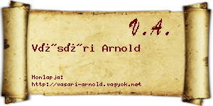 Vásári Arnold névjegykártya